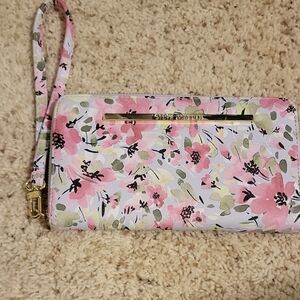 Steve Madden Floral Wristlet Clutch - Pink and Black